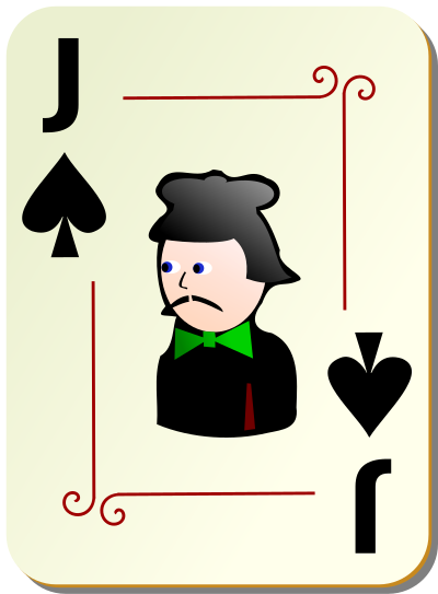 Ornamental deck: Jack of spades clipart