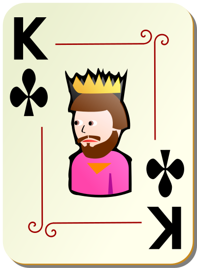 Ornamental deck: King of clubs clipart