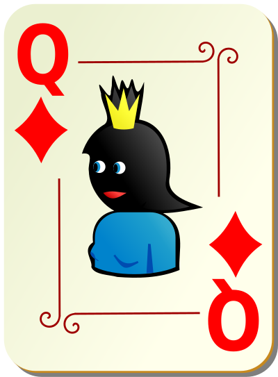 Ornamental deck: Queen of diamonds clipart