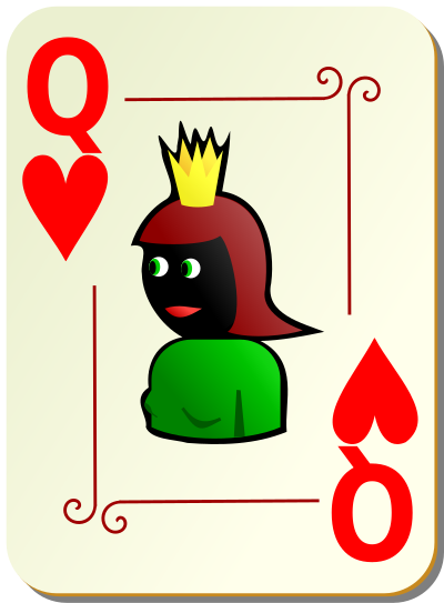 Ornamental deck: Queen of hearts clipart