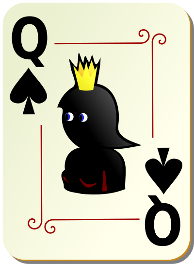 Ornamental deck: Queen of spades clipart