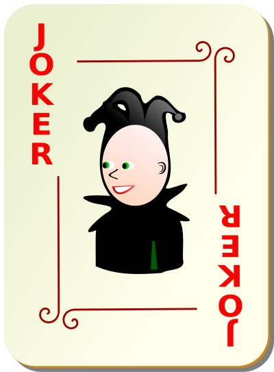Ornamental deck: Red Joker clipart