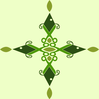 Ornate fish tile vectorized clipart