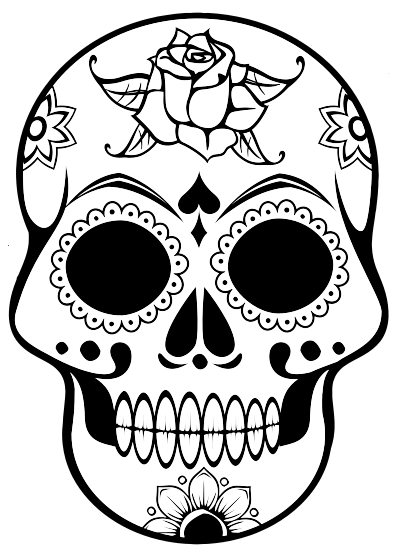 Ornate Skull Lineart clipart