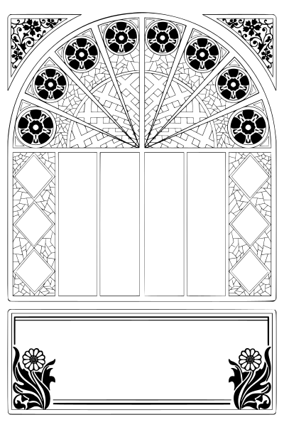 Ornate Window Frame Line Art clipart