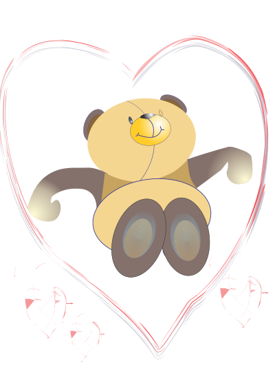 Oso corazon clipart