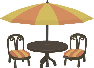 Outdoor cafe seating clipart