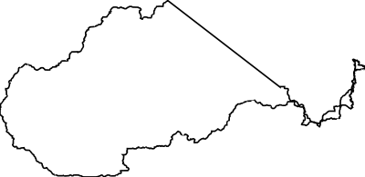 Outline of Slovakia with white fill clipart