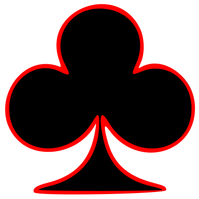 Outlined Club Playing Card Symbol clipart