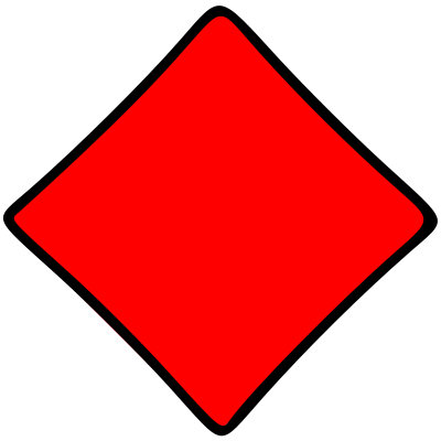 Outlined Diamond Playing Card Symbol clipart