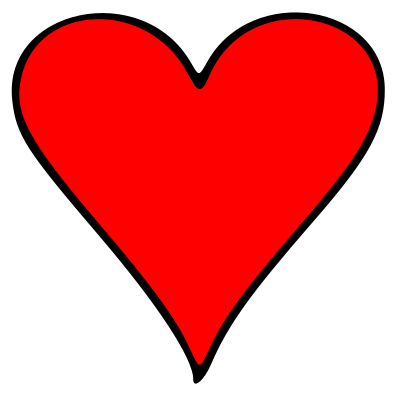 Outlined Heart Playing Card Symbol clipart