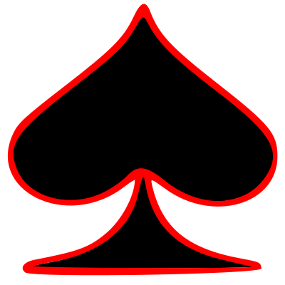 Outlined Spade Playing Card Symbol clipart