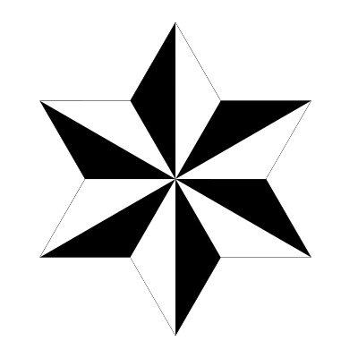 Outrayj hexagram 12 stripe clipart