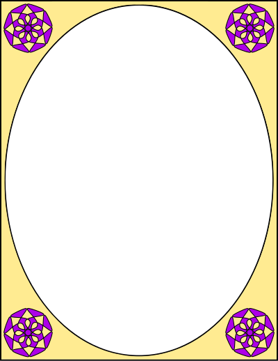 Oval frame colour clipart