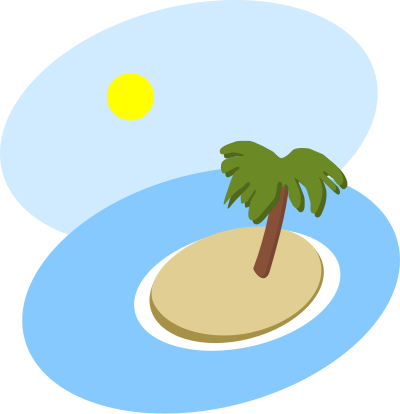 Oval island scene clipart