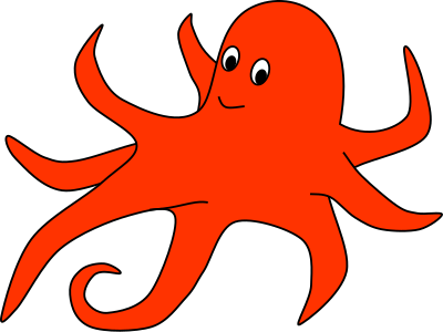 Oval of Orange Octopus clipart