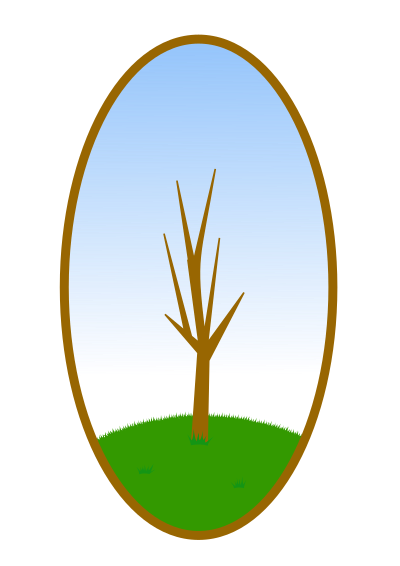 Oval Tree Landscape 2 clipart