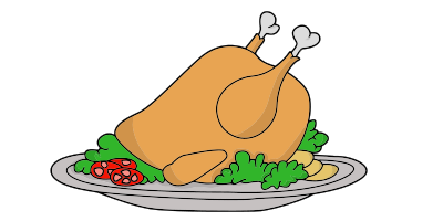 Oven-Roasted Turkey On A Platter clipart
