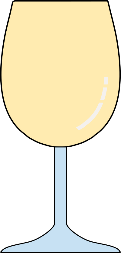 Overflowing full glass of wine wine with reflection clipart