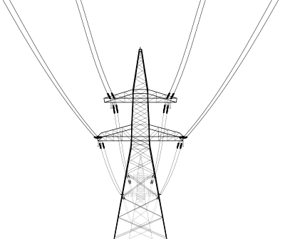 Overhead power line by Rones clipart