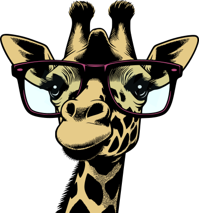 Oversized Glasses on a Giraffe - Colour Remix clipart