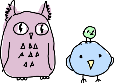 Owl and a birds clipart