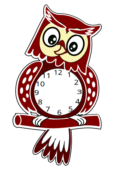 Owl clock clipart