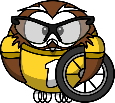 Owl cyclist clipart