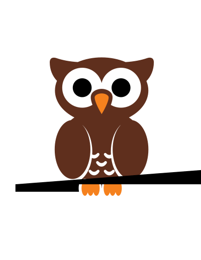 Owl on wire clipart