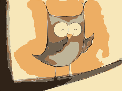 Owl Tablet Painting clipart