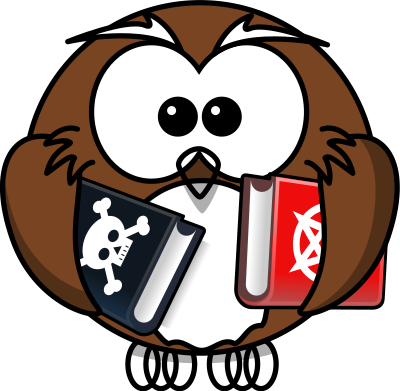 Owl with books clipart
