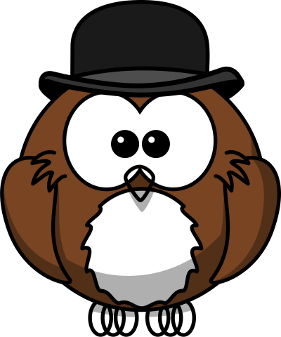 Owl with derby clipart