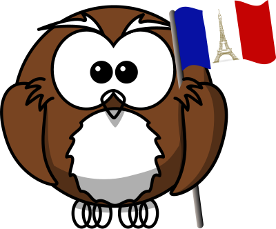 Owl with French flag clipart