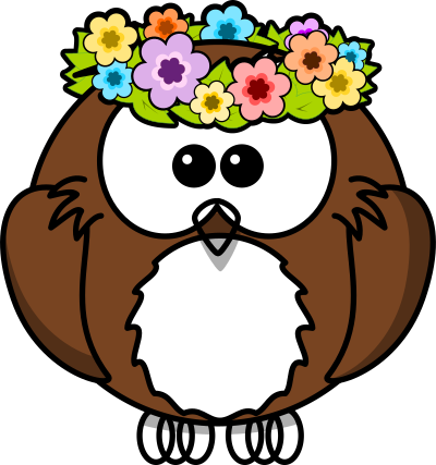 Owl with garland clipart