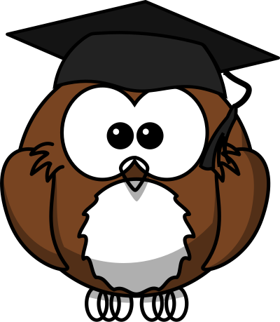 Owl with graduation cap clipart