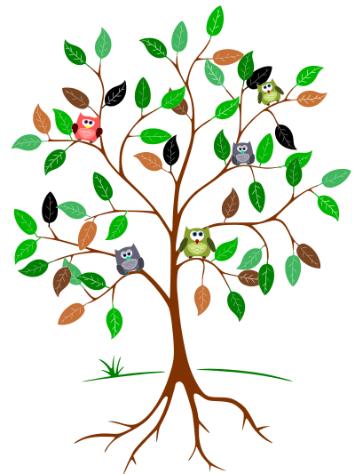 Owls In A Tree clipart