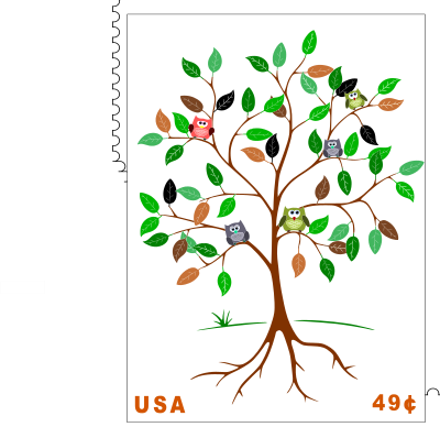 Owls Stamp clipart