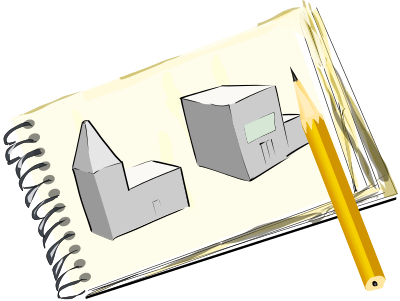 Pad with street sketch clipart