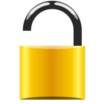 Padlock gold open clipart