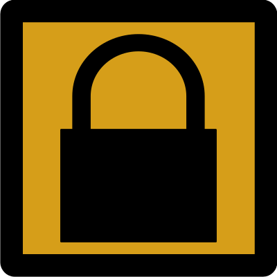 Padlock Silhouette Icon [Umber] clipart