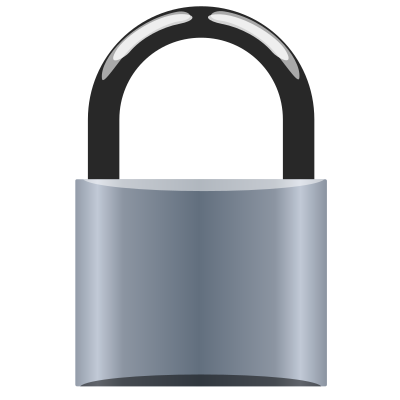 Padlock silver medium clipart