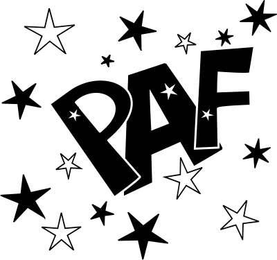 PAF in black and white clipart