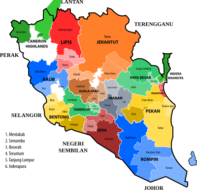 Pahang new electoral map (March 2017 proposal) clipart