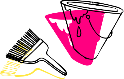 Paint and brush clipart