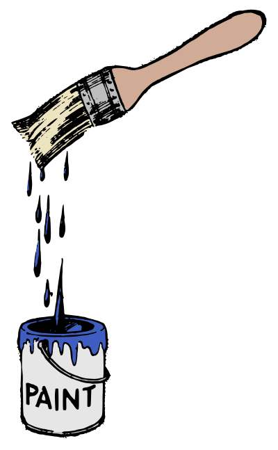 Paint and Brush - Blue clipart