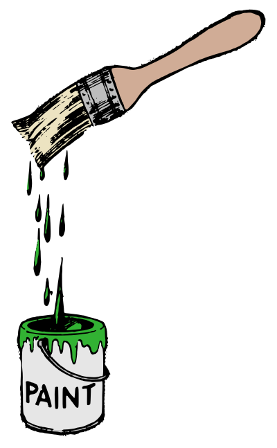Paint and Brush - Green clipart