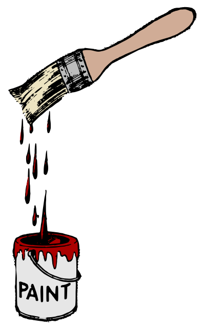 Paint and Brush - Red clipart