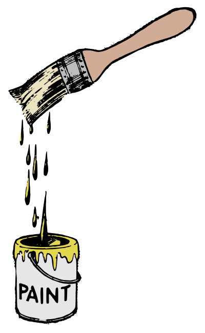 Paint and Brush - Yellow clipart