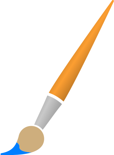 Paint Brush with Blue Dye clipart