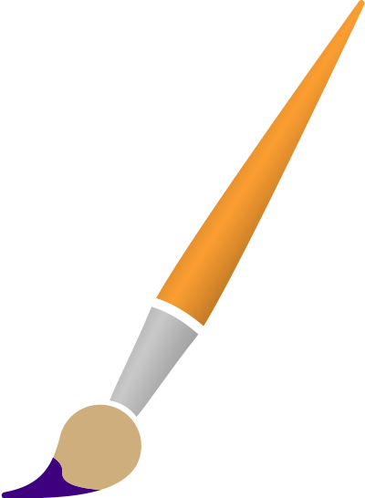 Paint Brush with Dark Purple Dye clipart
